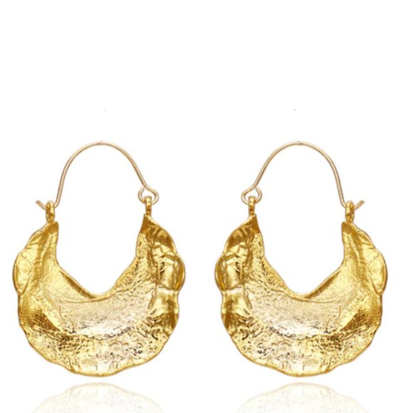 Anthropologie Gold Statement Earrings - Picture 1 of 2